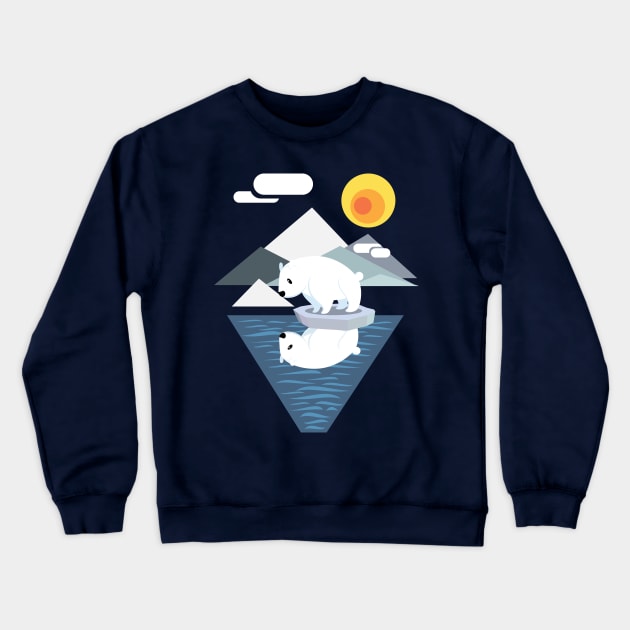 Polar Bear Dilemma Crewneck Sweatshirt by DatLonelyTurtle